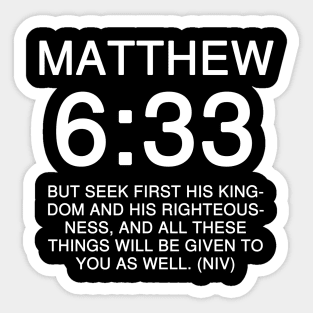 Matthew 6:33 Bible Verse Text NIV Sticker